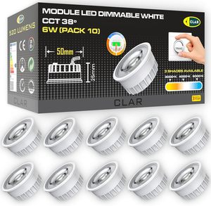 Foco LED Empotrable Ajustable CLAR, 6W, Ultra Delgado, Módulo de 50mm, CCT 3000/4000/6500K, Selector, Ángulo de Haz de 38°, 3 Años de Garantía - Product Image 1