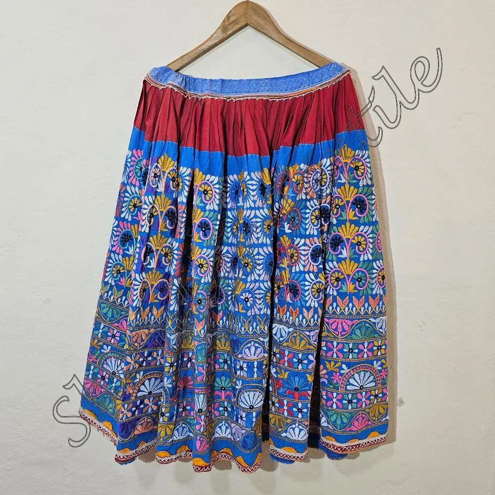 Ấn Độ cotton phụ nữ thêu tay cổ điển banjara Skater ghaghra GYPSY đích thực Ấn Độ banjara váy vải cổ điển ghaghra