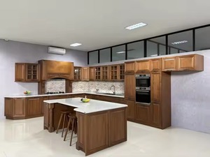 Enbl High Quality Modern Modular Solid <strong>Wood</strong> Cupboard Classic Style Lacquer Pantry Kitchen Cabinets Acrylic Includes <strong>Drawer</strong> Slide - Product Image 2