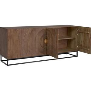 Buffet moderne à 4 portes en bois de manguier et en fer de style industriel pour l'entrée de la chambre et le salon à manger des hôtels - Product Image 4
