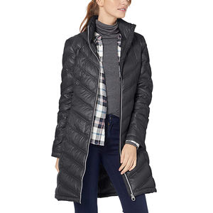 Chaqueta Larga Acolchada de Invierno para Exteriores, Unisex, Repelente al Agua, Transpirable, Cálida, Cortavientos, Informal, 100% Fibra de Poliéster, Color Crema - Product Image 2