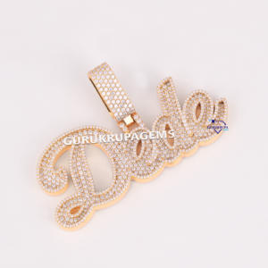 Pass Diamond Tester Lab Grown Lettre Pendentif Ice Out 14KT Or Massif VVS Clarté Glacé Hip Hop Fine Bijoux Certifiés IGI - Product Image 2