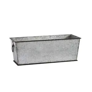 Superior Quality Indian Suppliers Nordic Style Metal Galvanized Planters Modern Flower Pots at Wholesale Price for Farmhouse
