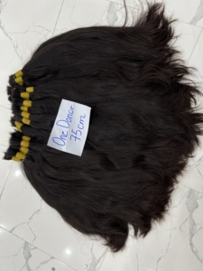 Extensiones de cabello humano virgen vietnamita negro largo alineado cutículas a granel de un donante al por mayor - Product Image 4