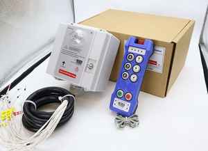 Télécommande radio CMK F24-6S, télécommande radio sans fil 6 boutons poussoirs à vitesse unique + 1 bouton champignon marche/arrêt + 1 marche, IP-66, portée de 100 mètres, alimentation AC/DC - Product Image 2