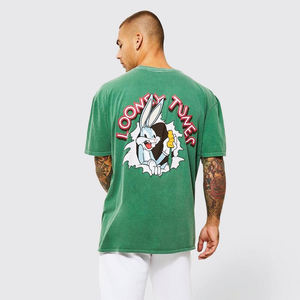 เสื้อยืดผู้ชายผ้าคอตตอนหนานุ่ม 250GSM พิมพ์ลายดิจิตอลคุณภาพสูง สไตล์วินเทจ บาติก ล้างสีแบบแอซิด ทรงโอเวอร์ไซส์ - Product Image 4