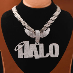 High Quality 925 <b>Silver</b> Men's Hip Hop Custom Name <b>Necklace</b> Mossanite <b>Letter</b> Pendant with Iced Style Gift Jewelry - Product Image 2