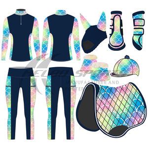 ชุดอุปกรณ์ขี่ม้าแบบพรีเมียม ดีไซน์เฉพาะตัว พร้อมแผ่นรองอานแบบอังกฤษ ประดับกลิตเตอร์เข้าชุดกับชุดขี่ม้าสไตล์เดรสสาจ กางเกงขี่ม้าแบบจอดปูร์ - Product Image 6