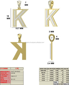 Pendentif unisexe personnalisé en or blanc/jaune 10K 3.2gm avec diamants naturels 0.51ct Bijoux Hip Hop Trendy 3.2gm Diamond Jewelry - Product Image 3