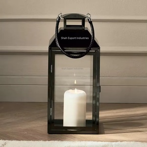 โคมไฟแก้วและโลหะสีดำสไตล์นอร์ดิกพร้อมที่จับทองเหลืองสีทองสำหรับตกแต่งบ้านและสวน - Product Image 6