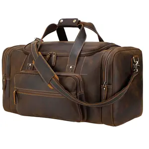 Деловой роскошный чемодан хорошего качества с логотипом на заказ, черная дорожная кожаная спортивная сумка для выходных, оптовый продавец