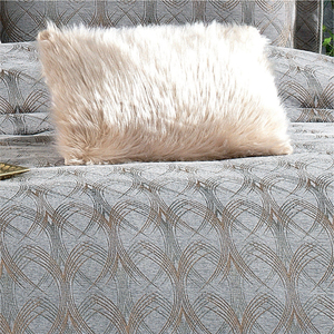 Guzide Podyum Grey 4-Piece Customized Classic Luxury Home <b>Bedspread</b> <b>Set</b> 100% Chenille Organic Woven Striped Washable Anti-Dust - Product Image 4
