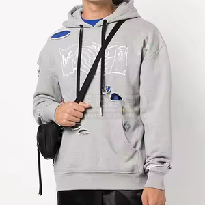 Meilleur design Sweat à capuche vieilli pour hommes, manches longues, confortables et lourdes, fabriqué en polyester/coton pour l'hiver - Product Image 2