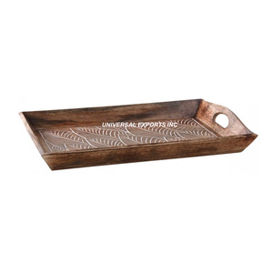 Bandeja redonda de madera para Chocolate, plato de Chocolate de diseñador con acabado personalizado, nueva bandeja de madera con estilo clásico para servir - Product Image 5