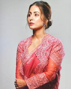 เสื้อบอลลีวู้ด Hina Khan Saree ใหม่สำหรับงานปาร์ตี้ตะเข็บชีนหนัก - Product Image 2