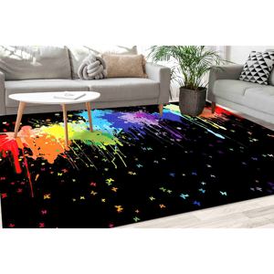 Tapis Papillon : Art Abstrait Coloré, Décoration Moderne pour la Maison, Tapis Fin Non Tissé - Product Image 1