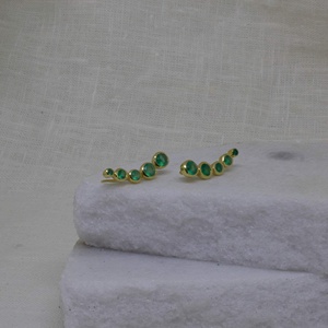 Piedra preciosa de ónix verde Natural romántica de alta calidad para mujer, piedra preciosa escaladora de diseño personalizado, piedra de ónix verde plateado - Product Image 1