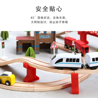 Longue voie de Train en bois pour enfants semblant jouer jouets ensembles Oem Parent-enfant famille jeux de course éducatifs vente entière produits