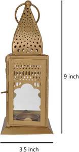 Farol de Vela de Metal de Estilo Marroquí Hecho a Mano en India, Duradero, para Decoración del Hogar en Ramadán, Iluminación Festiva Cálida, Ambiente Interior Diario - Product Image 5