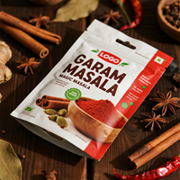 Sachets personnalisés imprimés pour poudre d'épices, sachets refermables de qualité alimentaire pour assaisonnements en vrac, vente en gros
