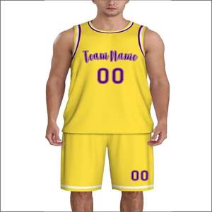 Maillot de basket-ball en tissu polyester personnalisé de haute qualité uniforme sublimé rayé respirant grande taille imprimé en gros - Product Image 4