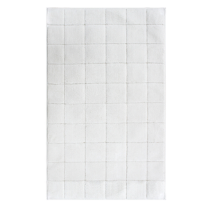 Tapis de bain et de douche en jacquard abstrait, fil teint, blanc, 70x120cm, collection hôtel - Fabriqué en Turquie - Product Image 3
