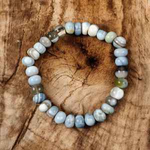 Boulder Opale Perlé Bracelet 8mm Lisse Pierres Précieuses Perles Rondes Stretch Bijoux pour Femmes Boho À La Mode Style Cadeau En Gros - Product Image 1