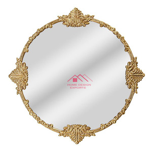 Espejo de pared para restaurante, sala de estar, decoración del hogar, diseño de espejo real dorado, rectángulo de Metal moderno - Product Image 4