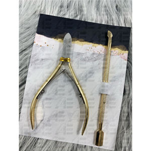 ENSEMBLE de 2 pinces à cuticules professionnelles en acier inoxydable et kit de préparation de poussoir pour les ongles à presser en gros 2025 - Product Image 4