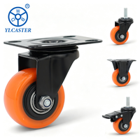 Roulettes pivotantes légères WBD avec plateau supérieur en PVC/PP pour meubles, chariots, établis, étagères et présentoirs