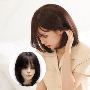 Wigts cao cấp 8-inch trung bình C Curl Clip-trong tóc giả tóc con người tự nhiên màu nâu đen nhẹ thoáng khí nhỏ nắp lớn có sẵn - Product Image 4