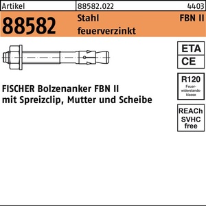 Anclaje de Pernos Fischer FBN II 12/10, Acero Galvanizado en Caliente, Paquete de 20 Piezas - Product Image 1