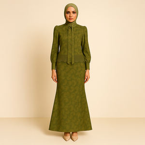 Traditionnel modeste deux pièces BAJU KURUNG ensemble pour musulmans grande taille avec jupe coton respirant pour vêtements islamiques - Product Image 5