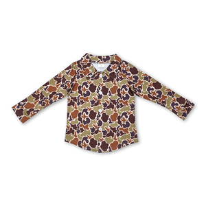 Vêtements pour garçons, vêtements pour enfants, vêtements pour garçons à manches longues, camouflage marron, OEM/ODM/RTS. - Product Image 2
