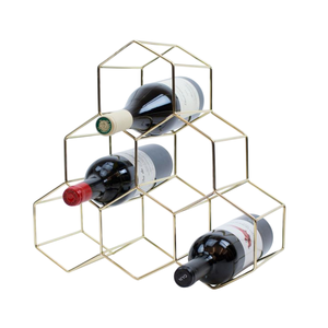 Porte-bouteilles à vin en métal noir au design classique, porte-bouteilles à vin industriel finition noire, support de rangement pour bouteilles debout - Product Image 2