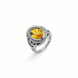 แหวนเพชรซิทรีนธรรมชาติติด925เงินแท้ทันสมัยดีไซน์คลาสสิกสไตล์น่ารักสำหรับงานแต่งงานของผู้หญิงเด็กผู้หญิง - Product Image 1