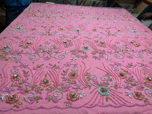 ผ้าลูกไม้ปักด้วยมือทำจากผ้างานหรูหราสำหรับแต่งชุดเดรสลายดอกไม้3D - Product Image 6