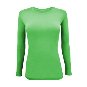 Camisetas de Manga Larga Personalizadas para Mujer, Cuello Redondo, Hechas con Tela Elástica Supersuave de Secado Rápido - Product Image 1