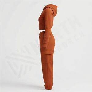 ชุดเซ็ตเสื้อฮู้ดครอปแบบซิป สไตล์วินเทจ ลวดลายย้อมสีแบบแอซิด พร้อมกางเกงขายาวทรงจ็อกเกอร์  ผ้าหนา  สามารถปรับแต่งสีได้ - Product Image 3