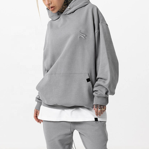 Nouveau sweat à capuche d'hiver tendance pour femmes, style ample, épaules tombantes, 100% coton, respirant, écologique, logo personnalisé - Product Image 1