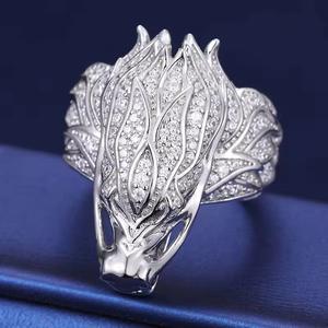 Premium 2 Ct Hip Hop Dragon Head <b>Ring</b> <b>For</b> <b>Men</b> Iced Out Gold Finish Zircon Statement Jewelry Round Cut Wholesale Supplier - Product Image 5