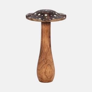 Centro de mesa de cosecha de otoño con escultura de hongo de madera rústica perfecta para bodas en granero o estilo orgánico para el hogar - Product Image 6
