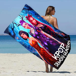 Toalla de Playa de Microfibra de Poliéster Estampada al por Mayor K-POP 2026, de Secado Rápido, Ecológica, Suave y Absorbente para Natación y Vacaciones - Product Image 4