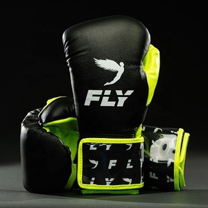 Guantes de Boxeo Personalizados con su Propio Logotipo FLY, Color Gris y Negro, con Correa de Sparring, para Venta al por Mayor, OEM, Artes Marciales Mixtas - Product Image 2