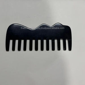 Handmade Customized Buffalo Horn Lice <b>Comb</b> Genuine Horn Hair Care Tool for Curly and <b>Straight</b> Hair Common <b>Comb</b> for Home Use - Product Image 1