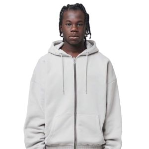 Top qualité goutte épaule polaire fermeture éclair sweats à capuche personnalisé impression numérique poids lourd polaire coupe ample confortable ZipUp sweats à capuche hommes - Product Image 4