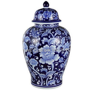 Estilo nórdico Aluminio Metal Forma redonda Esmalte azul Acabado Hogar Decorativo Jengibre Tarro Lujo Hecho a mano - Product Image 1