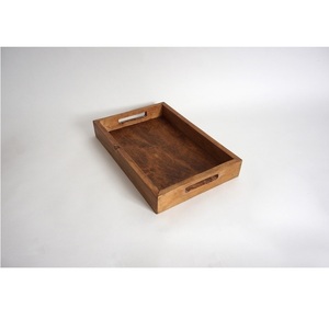 Rustic Wooden <b>Storage</b> <b>Tray</b> with Raised Edges for Home Organization - Product Image 1