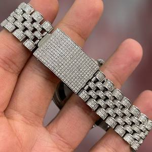 Vente en gros de montres de luxe pour hommes personnalisées glacées mécaniques VVS Moissanite haute qualité réglage à la main Hip Hop mode en acier inoxydable - Product Image 2