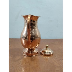 Pichet en cuivre Mughlai avec poignée en cuivre, pichet décoratif artisanal pour l'eau et les boissons, cadeau idéal pour la décoration intérieure - Product Image 4